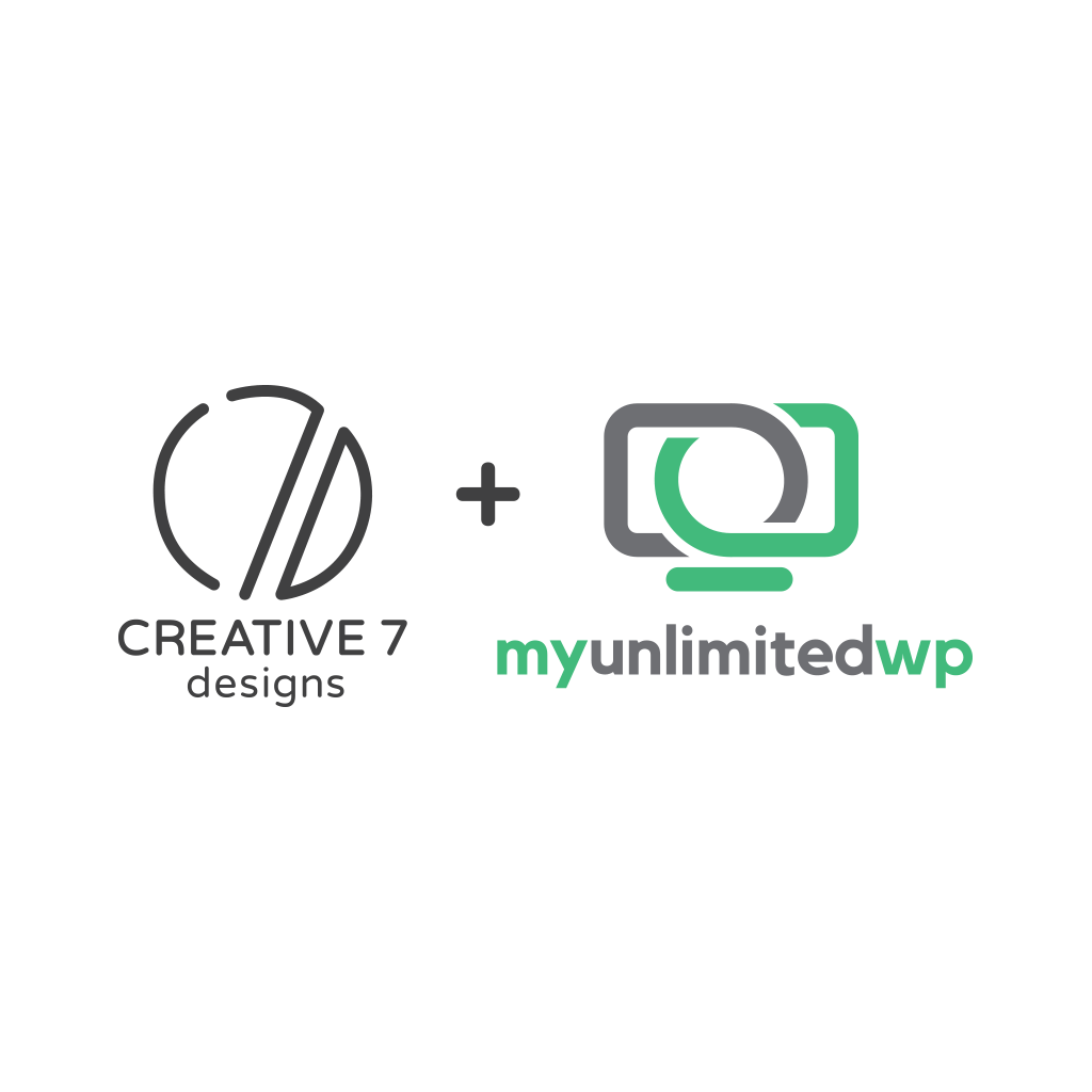 Creative 7 Designs +MyUnlimitedWP, Inc. Logo
