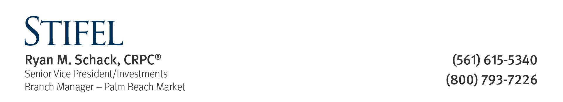 Stifel | Ryan M. Schack Logo
