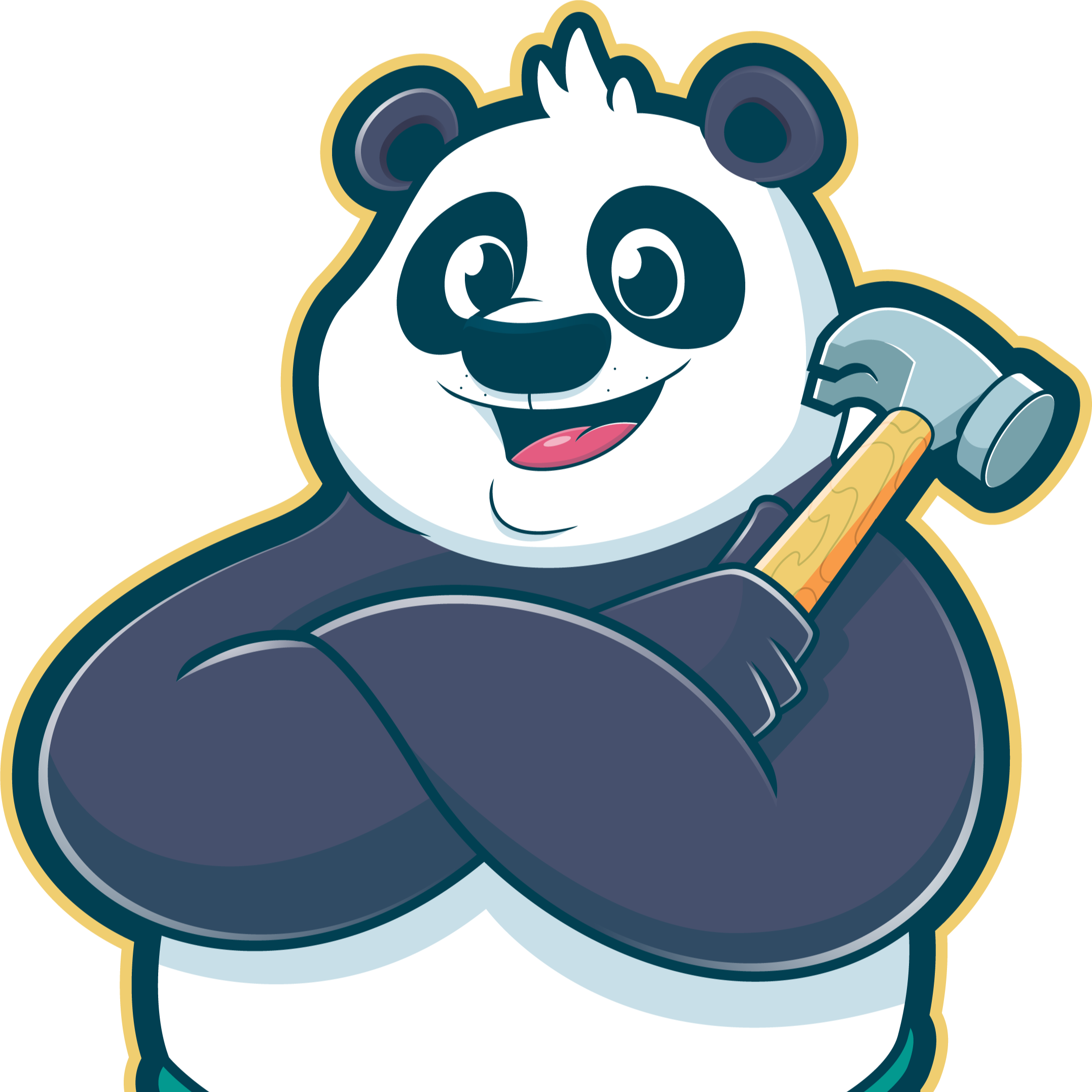 Panda Roofing and Construction Logo