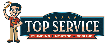 Top Service Plumbing Heating and Cooling Logo