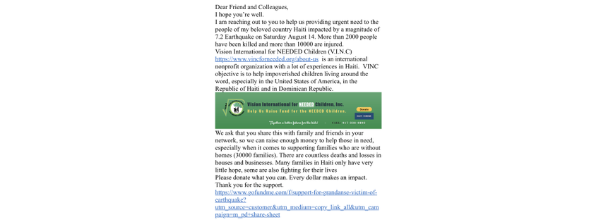 Vision International for NEEDED Children, Inc.